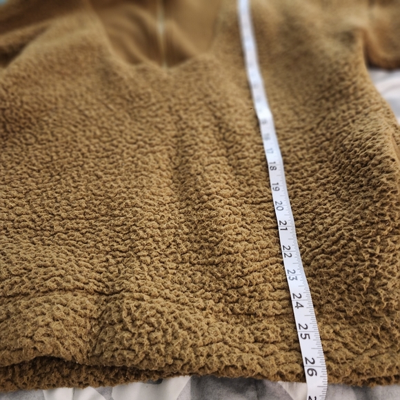 Aerie Dream Sherpa Quarter Zip Sweatshirt Dijon‎ Brown Oversized women's small - Picture 11 of 11